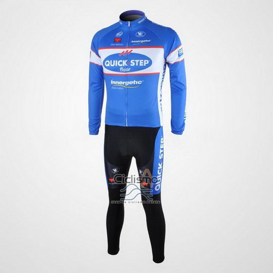 Quick Step Floor Ropa Ciclismo Culotte Largo 2010 Mangas Largas Azur